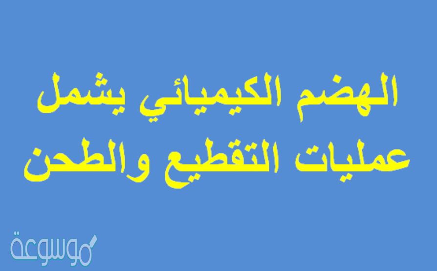 الهضم الكيميائي يشمل عمليات التقطيع والطحن