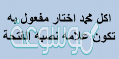 اكل محمد اختار مفعول به تكون علامه نصبه الفتحه