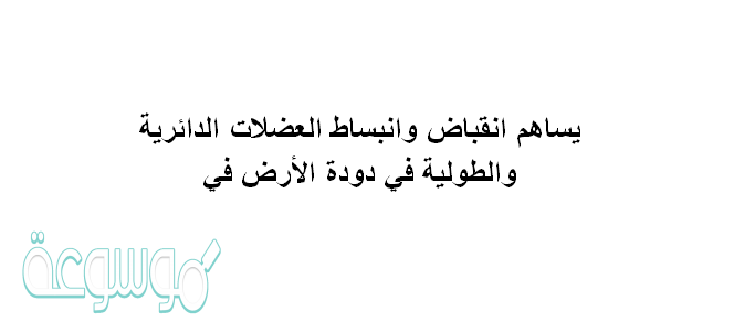 يساهم إنقباض وإنبساط العضلات الدائرية والطولية في دودة الأرض في