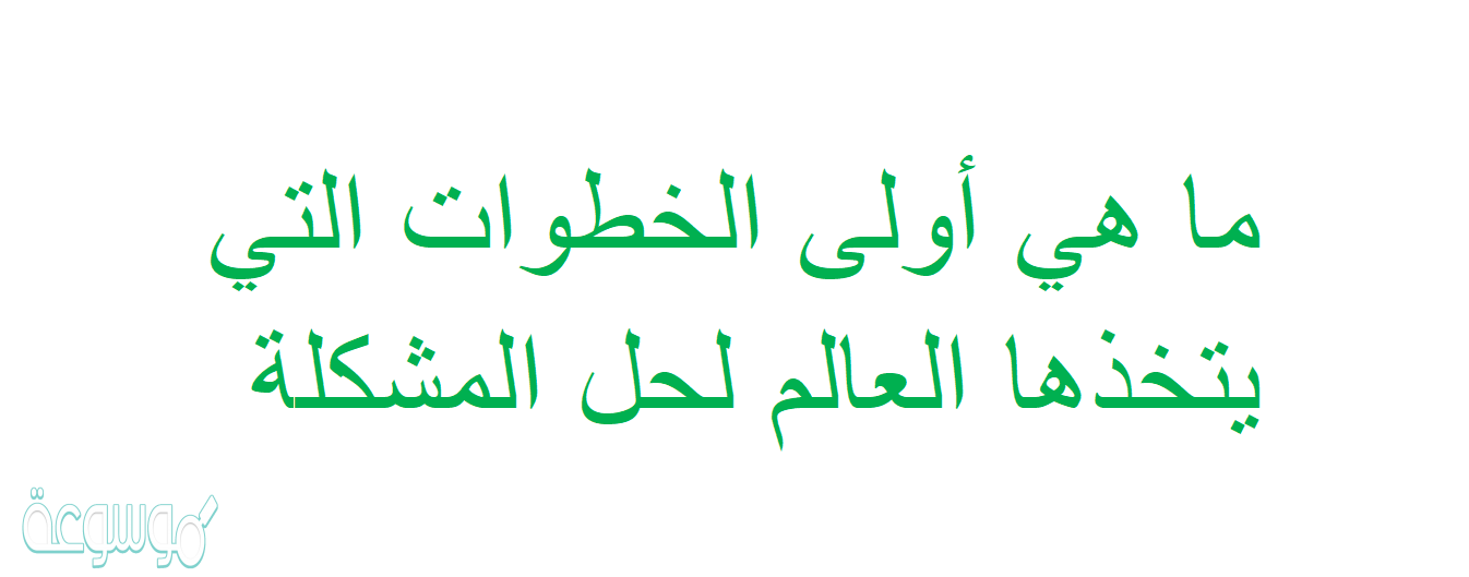 ما هي أولى الخطوات التي يتخذها العالم لحل المشكلة