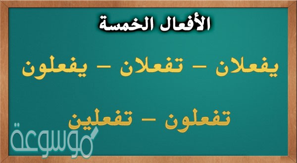 الأفعال الخمسة في اللغة العربية