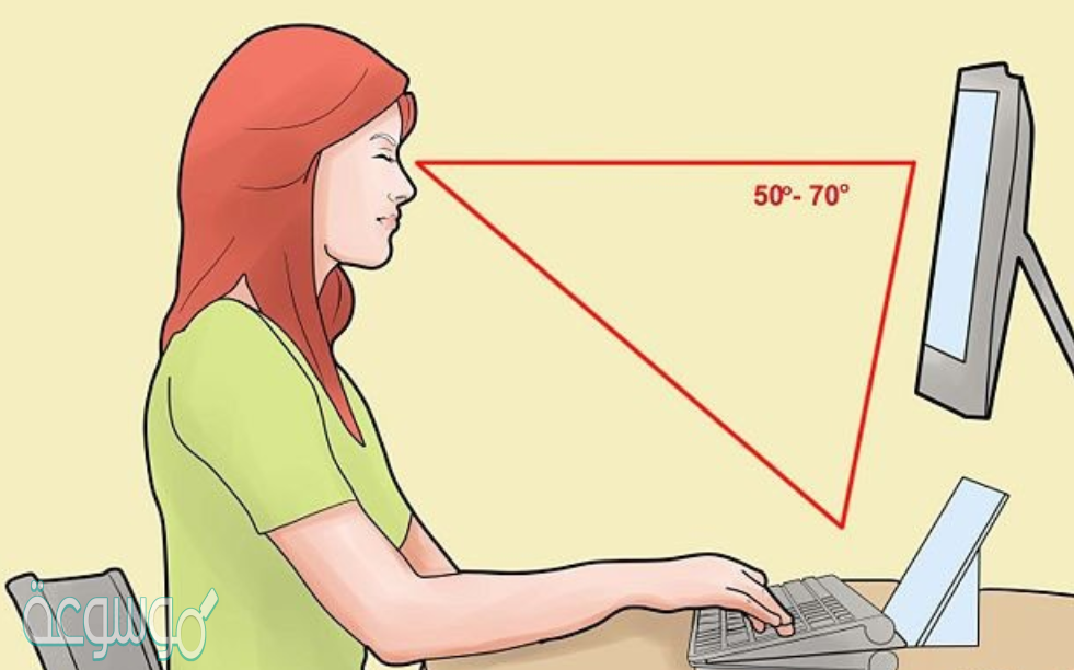 من متطلبات الجلسة الصحيحة عند استخدام الحاسب رفع الذراعين