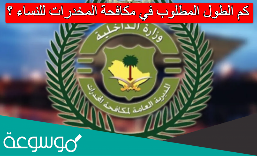 كم الطول المطلوب في مكافحة المخدرات للنساء